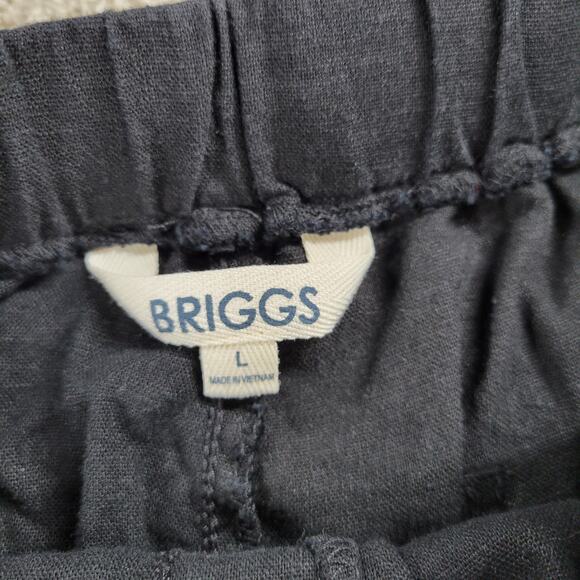 Briggs Womens Shorts Large Black Linen Blend Drawstring Elastic Waist Pull On - Picture 7 of 12